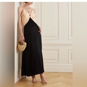 TOTEME Two-Tone Black and Cream Maxi Dress (size 36)